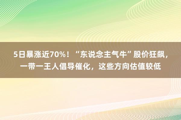 5日暴涨近70%！“东说念主气牛”股价狂飙，一带一王人倡导催化，这些方向估值较低