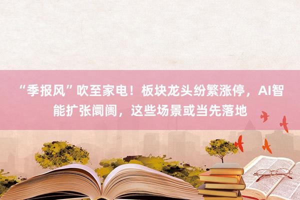 “季报风”吹至家电！板块龙头纷繁涨停，AI智能扩张阛阓，这些场景或当先落地