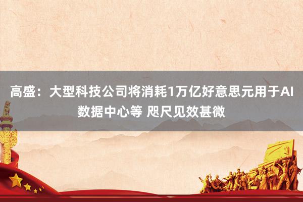 高盛：大型科技公司将消耗1万亿好意思元用于AI数据中心等 咫尺见效甚微