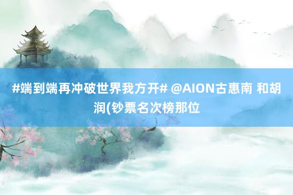 #端到端再冲破世界我方开# @AION古惠南 和胡润(钞票名次榜那位